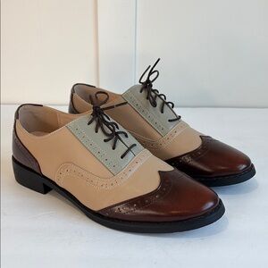 NWOT Wingtip Tricolor Brogue Spectator Oxford